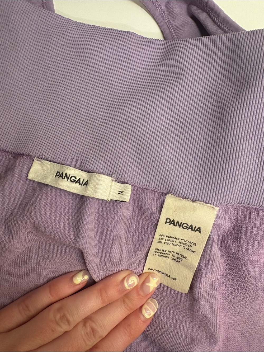 Pangaia Lilac Ribbed High-Waist Leggings